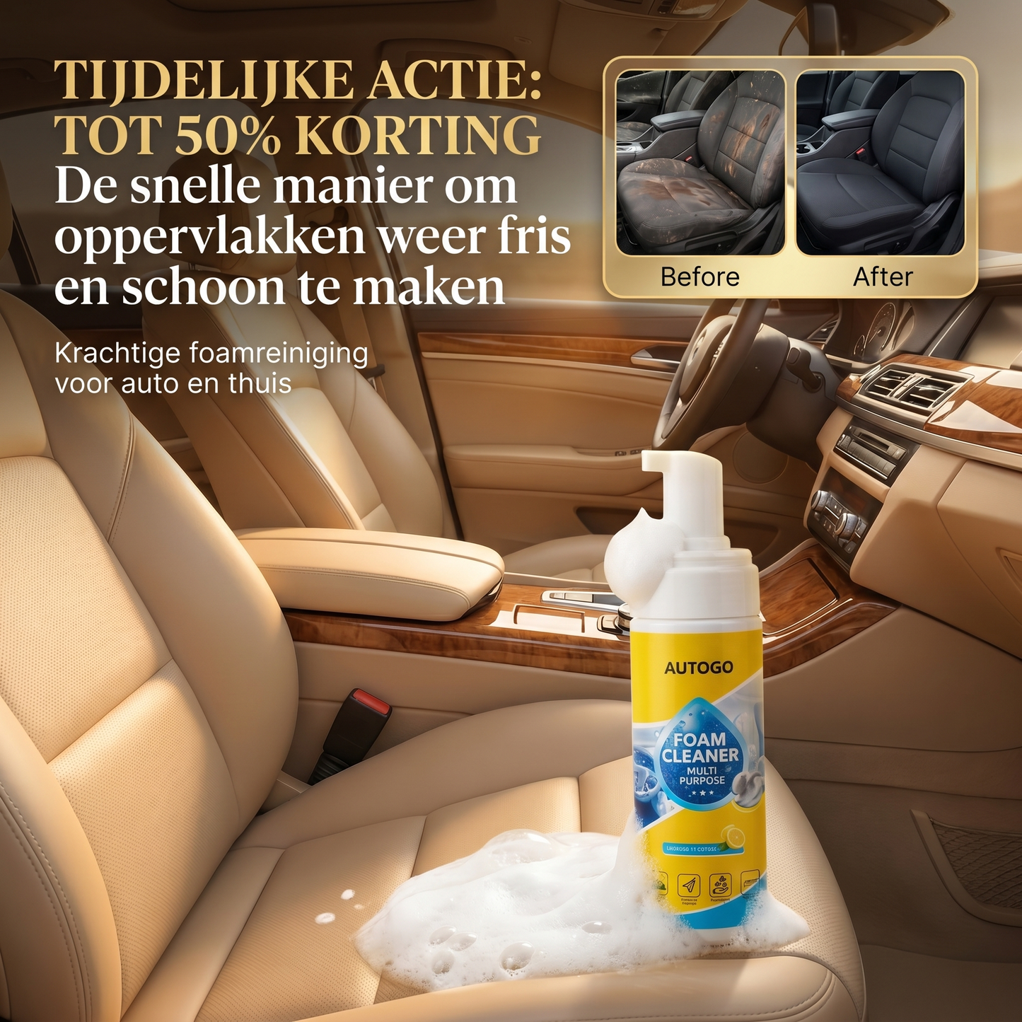 🏆 LAATSTE DAG SALE: KOOP 3, KRIJG 1 GRATIS! 🔥 Krachtige foamreiniger voor auto en thuis