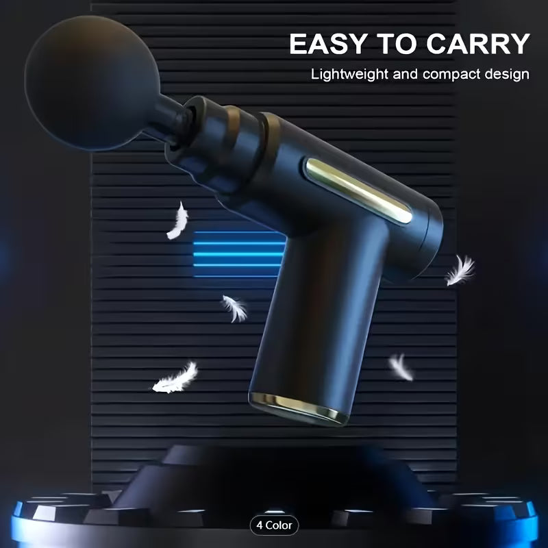 Massagepistool met 4 verwisselbare koppen en 6 standen