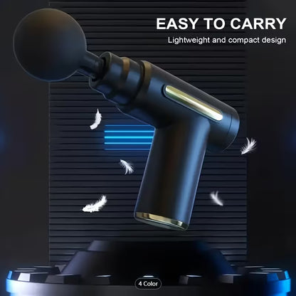 Massagepistool met 4 verwisselbare koppen en 6 standen