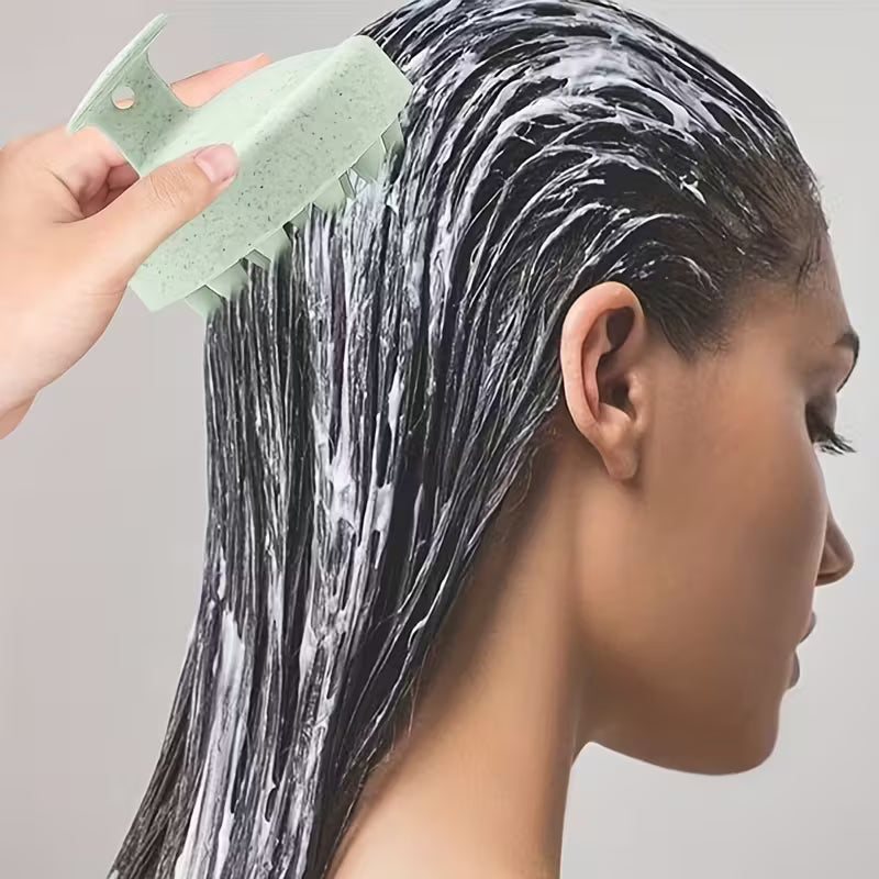 Siliconen hoofdhuidmassager en haarwasborstel