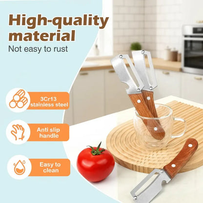 🔥 LAATSTE DAG SALE – PRIJS SLECHTS €14.95🔥 Multifunctionele houten groenteschiller met ingebouwde flesopener
