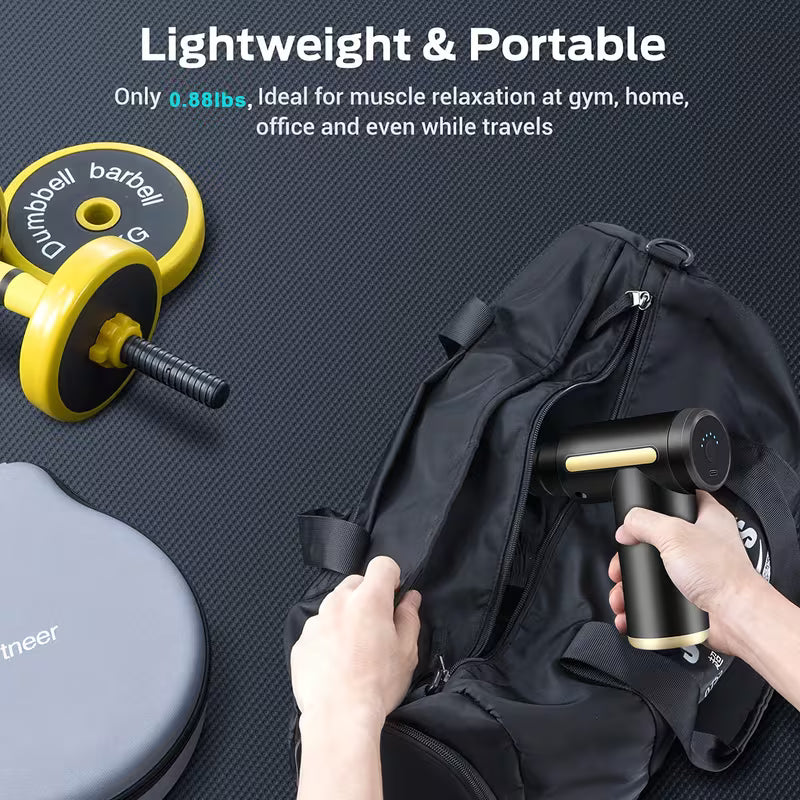 Massagepistool met 4 verwisselbare koppen en 6 standen