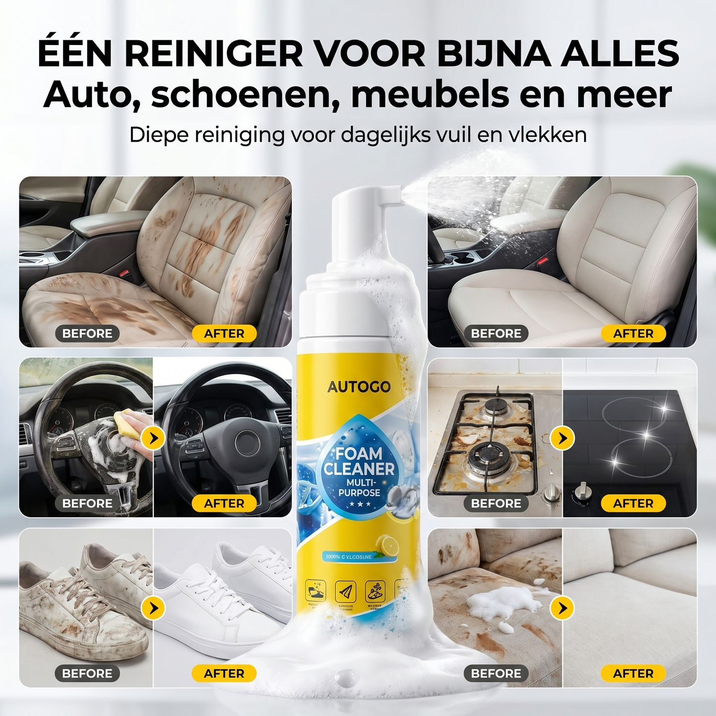 🏆 LAATSTE DAG SALE: KOOP 3, KRIJG 1 GRATIS! 🔥 Krachtige foamreiniger voor auto en thuis