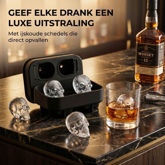 🔥 Tijdelijke actie – koop 1 en krijg er 1 gratis bij 🔥 Luxe schedel ijsvorm voor whisky, cocktails en feestjes