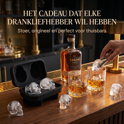 🔥 Tijdelijke actie – koop 1 en krijg er 1 gratis bij 🔥 Luxe schedel ijsvorm voor whisky, cocktails en feestjes