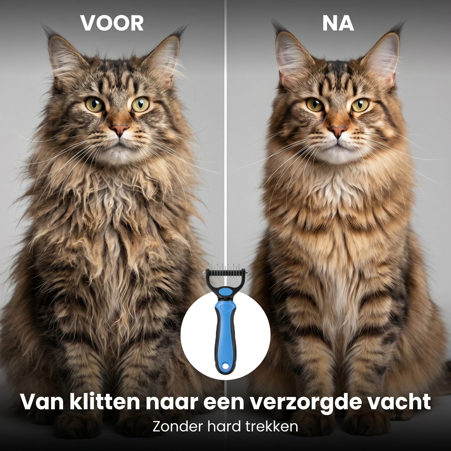 Vachtborstel voor honden en katten – Tegen klitten en losse haren