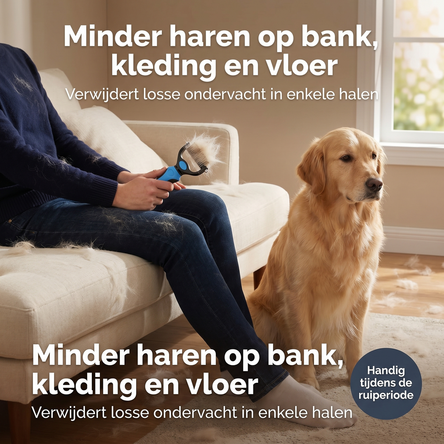 Vachtborstel voor honden en katten – Tegen klitten en losse haren