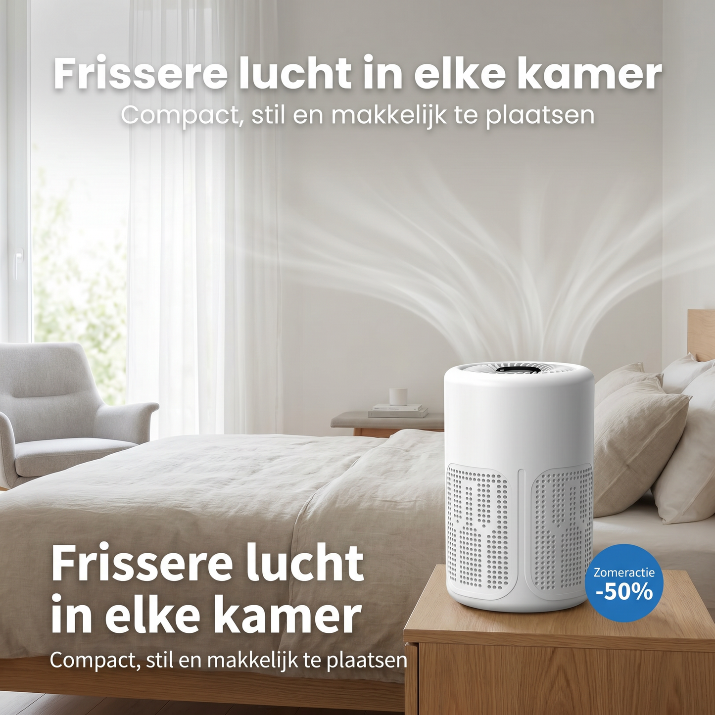 Compacte luchtreiniger – Frissere lucht in elke kamer