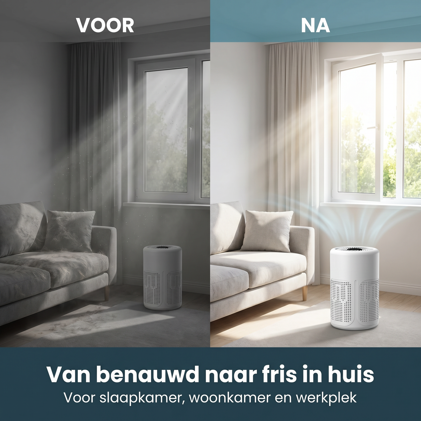 Compacte luchtreiniger – Frissere lucht in elke kamer