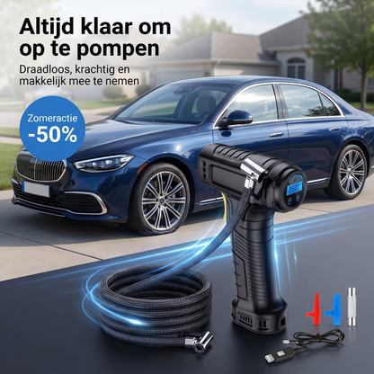 Draadloze bandenpomp – Draagbare luchtpomp voor auto, fiets en thuis