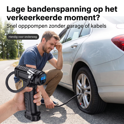 Draadloze bandenpomp – Draagbare luchtpomp voor auto, fiets en thuis