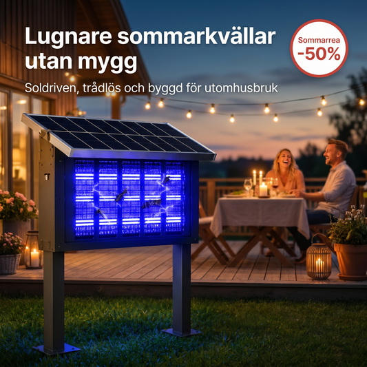 Solar – Soldriven muggenvanger voor rustige zomeravonden