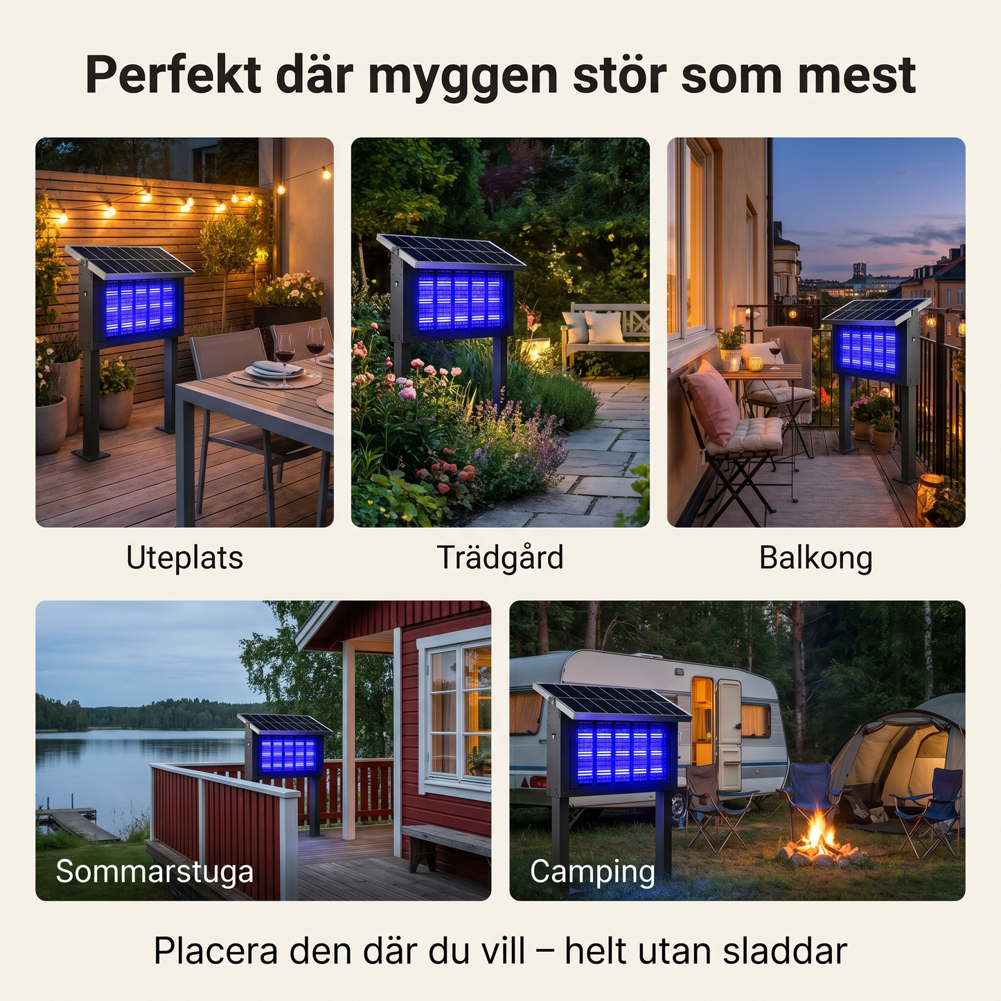 Solar – Soldriven muggenvanger voor rustige zomeravonden
