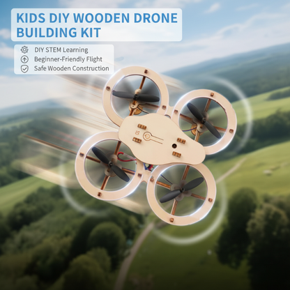 🔥 LAATSTE DAG SALE — SLECHTS €49.99! 🔥 Doe-het-zelf bouwpakket voor kinderen om een houten drone te bouwen