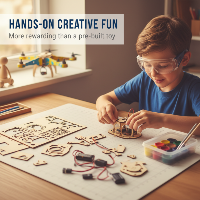 🔥 LAATSTE DAG SALE — SLECHTS €49.99! 🔥 Doe-het-zelf bouwpakket voor kinderen om een houten drone te bouwen