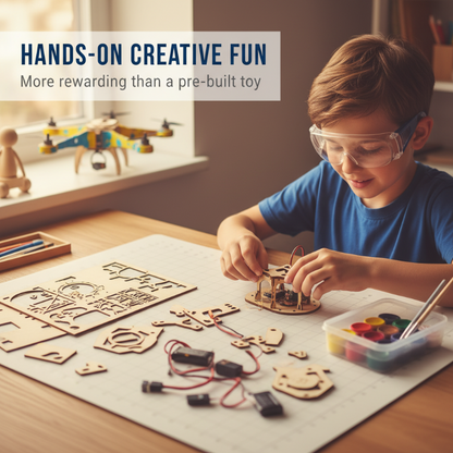 🔥 LAATSTE DAG SALE — SLECHTS €49.99! 🔥 Doe-het-zelf bouwpakket voor kinderen om een houten drone te bouwen